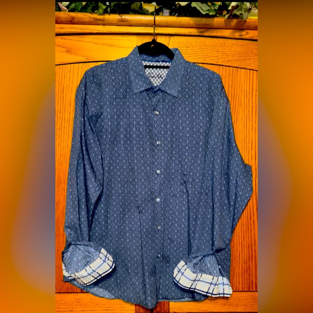 Tasso Elba Mens Long Sleeve Buttondown Shirt XL